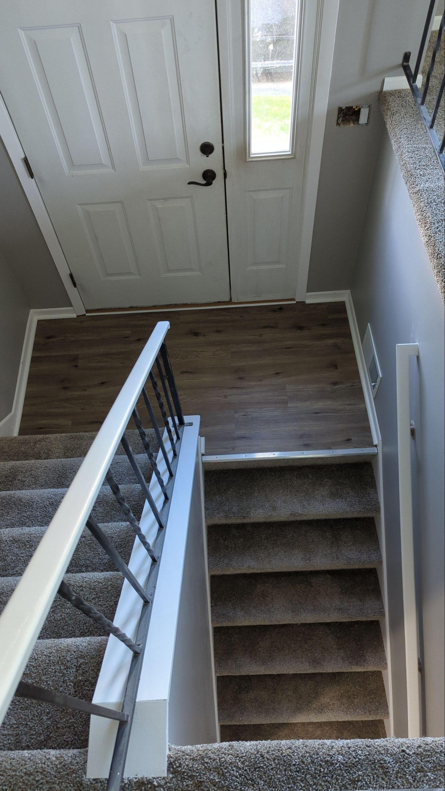 Stairs and landing after water damage restoration